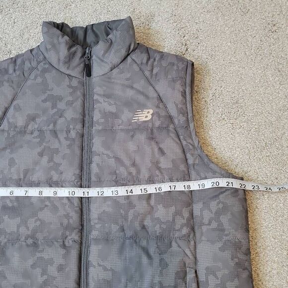 New Balance Mens Quilted Gray Puffer Vest Size M - Picture 4 of 7
